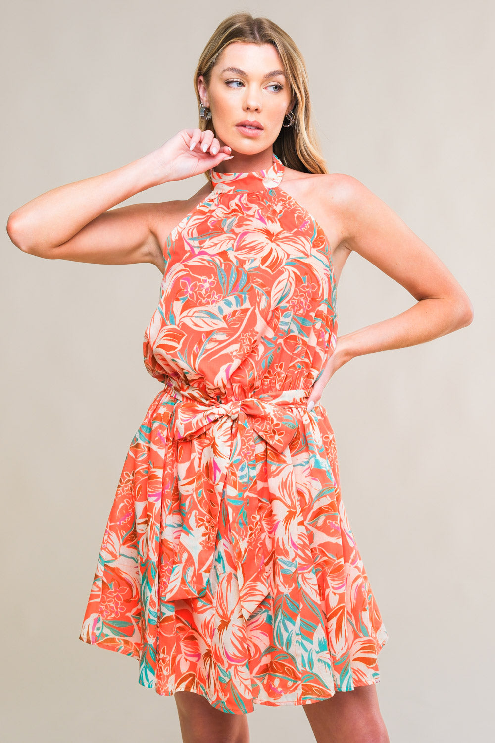 SUNNY LOVELINESSWOVEN MINI DRESS Flying Tomato